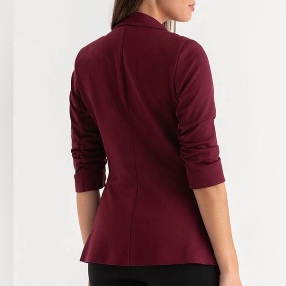 RICKI’S Hampton 3/4 Ruched Sleeve Ponte Blazer Lined in Windsor Wine Size S - Picture 15 of 15